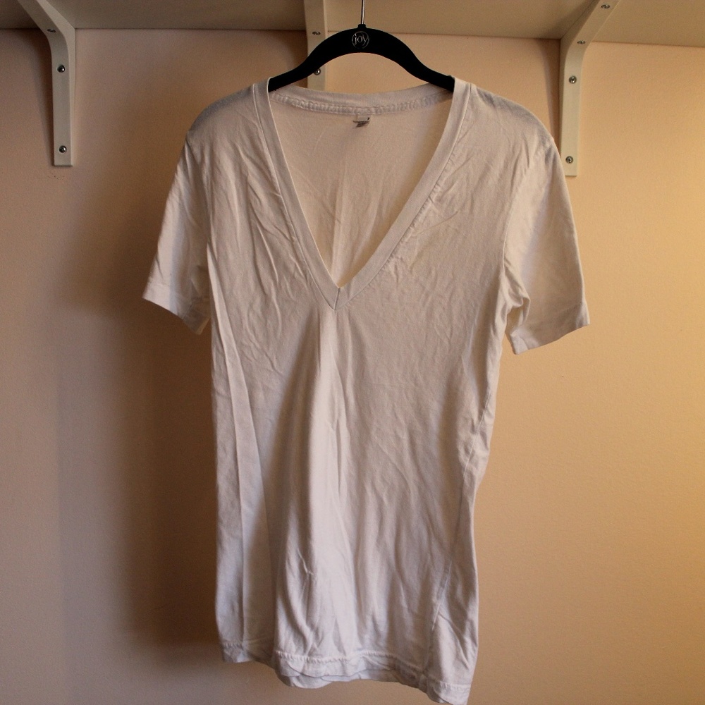 American Apparel White VNeck T-shirt